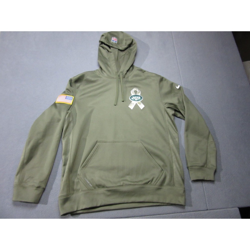 Nike Hoodie Mens Large Green Good NFL Jets Salute to Service Camo 652691-222